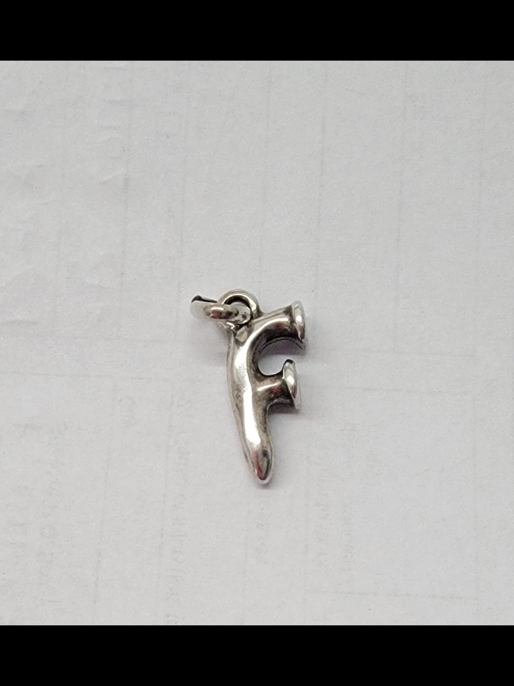 UNO de 50 Silver 'F' Letter Charm Pendant